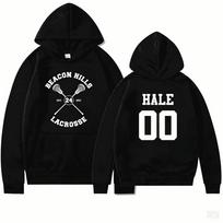 Beacon Hills Lacrosse Hoodie Stilinski 24 Print Men Women Teen Wolf Sport Pullover Sweatshirt Number Graphic Unisex Casual Streetwear Hooded Top XXXL black