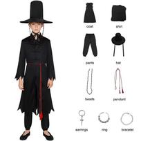 Cosplay kostiumai vaikams suaugusiems berniukams Jinu uniforma Kimono komplektas Helovino vakarėlio apranga kid 110 black