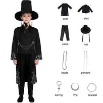 Cosplay kostiumai vaikams suaugusiems berniukams Jinu uniforma Kimono komplektas Helovino vakarėlio apranga kid 130 black