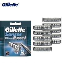 Gillette Sensor Excel Men's Razor Blade Replacement Head Facial Beard Shaving Hair Removal Dual Layer 10 pcs 1 pcs black