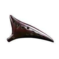 12 skylių iškreipta uodega Keraminis Ocarina Alto C rankų darbo muzikos instrumentas Brown black