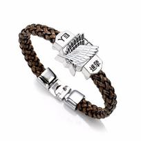 Anime Attack On Titan Charm apyrankė Shingeki No Kyojin Cosplay Unisex odinės apyrankės apyrankės apyrankės apyrankės black