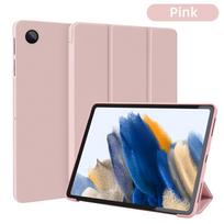 Trigubas stovo dangtelis skirtas Samsung Galaxy Tab A8 X205 X200 10,5 , S8 SM-X700 11 , S7 T870 11  PU planšetinio kompiuterio dangtelis Smart Leather Tab S7 T870 11" rožinė