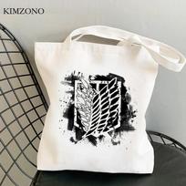 Attack on Titan shopping bag grocery bolso tote shopper canvas bag woven bolsas reutilizables sac toile 31*36cm