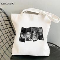 Attack on Titan shopping bag grocery bolso tote shopper canvas bag woven bolsas reutilizables sac toile 34*42cm