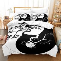 3D kiniško stiliaus patalynės komplektas Yin Yang dviejų lygių antklodės užvalkalas 2/3 vienetų EU135 * 200 viengulė arba dvigulė lova Tai Chi spausdinta minkšta namų tekstilė Baby 100x135cm