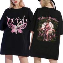 Dainininkė Melanie Martinez Portals Muzikos albumo spausdinimo marškinėliai Vasaros mados poros Streetwear Unisex Moterys Harajuku dideli marškinėliai S gray