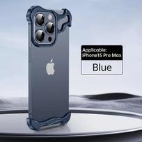 Prabangus metalinis netaisyklingas titano lydinio buferio telefono dėklas, skirtas iPhone 16 15 14 13 12 Pro Max Plus, kampų apsaugos, objektyvo plėvelės apsauginis dangtelis For iPhone 13 Pro Max mėlyna