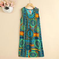Vasaros oversize suknelės moterims Elegantiškos laisvalaikio ilgos suknelės be rankovių One Size blue