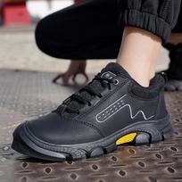 Labor Insurance Shoes Men's Anti-smashing and Anti-piercing with Steel Plate Waterproof Insulation Acid and Alkali Resistance Work 46 black