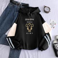 Juokingi Anime Juodasis dobilas THE BLACK BULLS Manga Hoodies Megztiniai Drabužiai Ruduo Ir Žiema Gotikiniai Ilgomis Rankovėmis Savarankiškas Džemperis L balta/juoda