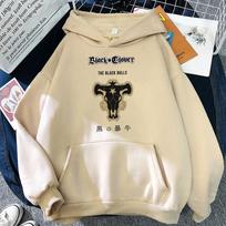 Juokingi Anime Juodasis dobilas THE BLACK BULLS Manga Hoodies Megztiniai Drabužiai Ruduo Ir Žiema Gotikiniai Ilgomis Rankovėmis Savarankiškas Džemperis XL chaki