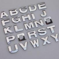3D metalo abėcėlė Sidabrinis ženklelis Chromas Sidabrinės raidės Skaičiai Logotipas Automobilių lipdukai Automobiliai Automobilių lipdukai Dekoravimo priedai L