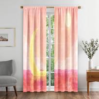 Natural Colorful Dreamy Moon Sky Cloud Window Curtains in Kids Bedroom Living Room Hall Treatments Kitchen Decor Drapes Blinds W70 X H185(CM)X2&Grommet Top