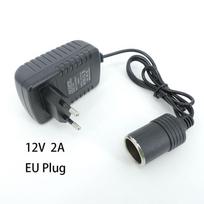 AC 220V į DC 12V 0.5a 1a 2a Automobilinio cigarečių degiklio adapteris EU kištukas Automobilio priedų keitiklis Interjero dalys Juodas 12V 2A-EU