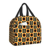 Orla Kiely Multi Stem Termiškai izoliuotas pietų krepšys Skandinaviškas gėlių nešiojamas pietų krepšys lauko piknikui, maisto dėžutei 22x20x13CM raudona