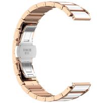 18 mm keraminis dirželis, skirtas Huawei Watch GT5/4 41mm/GT5 Pro 42mm Moteriška apyrankės apyrankė, skirta Huawei Watch GT5 GT4 metalinei laikrodžio apyrankei Huawei GT5 41mm balta/rožinio aukso spalvos