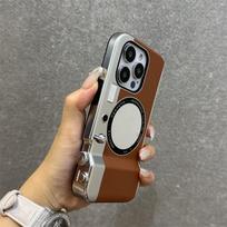 3D Retro Vintažinės Kameros Formos Magsafe Veidrodinis Magnetinis Telefono Dėklas iPhone 15 14 13 12 11 Pro Max Atsparus Smūgiams Galinis Dangtelis iPhone 15 black