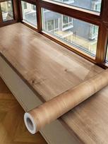 Medžio rašto kontaktinis popierius Rudas medinis tapetas Lipni nuimama vinilo plėvelė Lengvai klijuojama Baldams Virtuvės spintelėms 40 x 100 cm beige