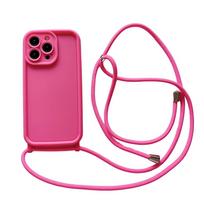 Minkštas kryžminis telefono dėklas, skirtas iPhone 16E 15 16 Pro Max 14 13 12 11 7 8 Plus X XS XR SE 2020 2022, su reguliuojamu dirželiu IPhone 14 rožinė