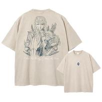 Anime Berserk Guts Acid marškinėliai Retro Vintage Plauta Grafika Tees Vyrai Harajuku Medvilnė Laisvalaikio Trumpomis rankovėmis Marškinėliai Viršūnės Unisex M gray