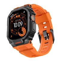 Dėklas+Apyrankė Apple Watch Ultra 3 2 49mm Juosta Aksesuarai Sportinė Silikoninė Apyrankė+Metalinis Apsauginis Bamperis iWatch Dangtelis 49mm Ultra 3 2 49mm black