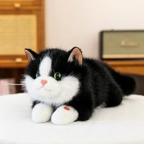 Mielas Ragdoll katės pliušinis žaislas Vaikų raminanti, kviečianti katės lėlė Mielas augintinis Namų puošmena Gimtadienio dovana 45cm【0.48kg】 juoda