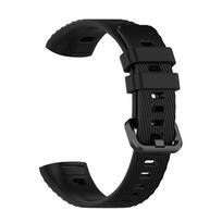 Sportiška silikoninė apyrankė Huawei Band 3 Band 4 Pro laikrodžiui, originali minkšta dirželis-apyrankė Huawei Band 3 Pro laikrodžiui For Band 3 Pro juoda
