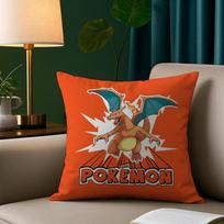 p-Pokémon Charizard Pillow Case Plush Fabric Soft Pillowcase Double Sided Print Sofa Cushion Cover Throw 16x16Inch red