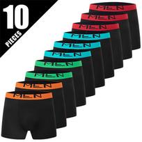 10 vnt. vyrų bokseriai Vienspalviai minimalistiniai madingi apatiniai Su elastine juosta žemas liemuo XXXL black