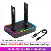 M.2 NVMe/SATA dviejų diskų stotelė, neprisijungusio klonavimo funkcija, M.2 SSD kopijuoklis, USB3.2 GEN2 SSD adapteris, korpusas NGFF NVME Protocol