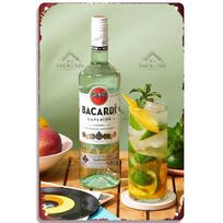 Retro Bacardi Metalinis Ženklas, Skardinis Ženklas, Romo Prekėsženklo Plokštelė, Vintažinės Plokštės, Sienų Dekoras, Plakatas, Baras, Vyrų Urvas, Shabby Chic Dekora 20x30cm（7.8x11.8inch）