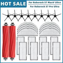 Suderinamas su Roborock S7 Max Ultra / S7 MaxV Ultra / S7 Pro Ultra priedais Atsarginės dalys Pagrindinis šoninis šepetėlis Filtras Mopas Dulkių maišelis gray