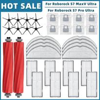 Suderinamas su Roborock S7 Max Ultra / S7 MaxV Ultra / S7 Pro Ultra priedais Atsarginės dalys Pagrindinis šoninis šepetėlis Filtras Mopas Dulkių maišelis gray
