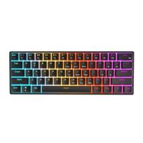 Mechaninė žaidimų klaviatūra, 61 klavišas, Blue Switch, spalvotas apšvietimas, juoda, A61K