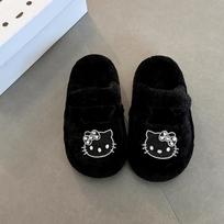 Mielos animacinės Hello Kitty storapadės pliušinės žvaigždės pusbačiai 2025 m. rudens ir žiemos naujas lauko drabužis moteriškas punk stilius 39 juoda