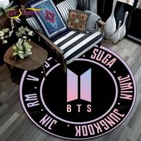 Kpop Bangtan Boys BTS Apvalus kilimas Madingas Naujausi paveikslėliai Spausdinti apvalūs kilimai svetainei Miegamojo grindų kilimėlis Neslystantis Virtuvės kilimėlis 100cm