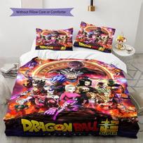 Dragon Ball Super Raštų Lovatiesės, Antklodės Komplektas Antklodės Užvalkalas Pagalvės Užvalkalas Namų Gimtadienio Dovana (1 * antklodės užvalkalas + 2 * pagalvės užvalkalai, be šerdies) 135x200cm black