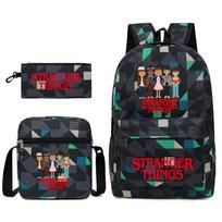 Stranger Things Studentinė kuprinė+pietų krepšys+pieštukinė trijų dalių rinkinys KTB 45*13*32cm black