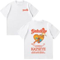 Katseye Gabriela Marškinėliai Vasariniai Medvilniniai T-shirt'ai Moterims Vyrams Oversized Trumpomis Rankovėmis Y2K Viršus Madingas Apvalia Kaklo Iš Gatvės T-shirt'as Unisex Drabužiai M white