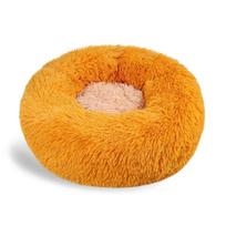 Katės lova patalpų katei Žieminė minkšta apvali sofos lova Neslystantis dugnas mažam šuniukui 40cm oranžinė