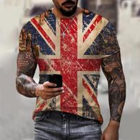 Anglija Britanijos Vėliava 3D Spausdinimo Marškinėliai Vasaros Vyrams Moterims Mados Trumpomis Rankovėmis Oversized Harajuku Gatvės Stiliaus Vaikams Marškinėliai Viršutiniai Drabužiai 5XL brown