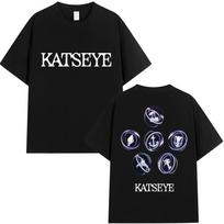 Kpop Katseye Logotipo Grafinis Marškinėlis Mados Pop Muzikos Vyriški Moteriški Korėjietiško Stiliaus Marškinėliai Dydeli Medvilniniai Laisvalaikio Marškinėliai Streetwear S gray