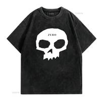 Zero Skateboards Marškinėliai Su Kaukolės Logotipu 90-ųjų Stiliaus vintage Išplauti Viršutiniai Drabužiai Kasdieniam Dėvėjimui madingi Stilingi dizainerių drabužiai Patogūs L black