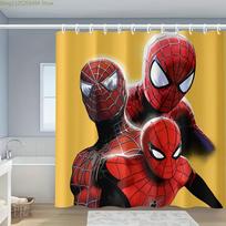 1 vnt. Marvel Žmogus-voras Dušo užuolaida su kabliukais - Poliesteris, Ryškus animacinis dizainas, Lengva priežiūra, Puikiai tinka vonios kambario dekoravimui ir 120x180cm white