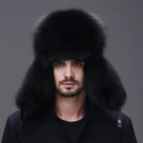 Lapės kailio Lei Feng kepurė vyriška meškėno kailio šiaurės rytų žiemos vidutinio amžiaus ir vyresnių šiltas kailis odinė medvilninė kepurė vyriška žiemos L（58-60cm） juoda