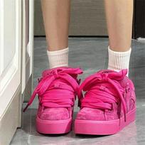 Amerikietiško drakono vaisiaus duonos batų originalus apverstas kailio derinys retro rožinės spalvos platforminiai batai moteriški žemi laisvalaikio batai vaikai 40 pink