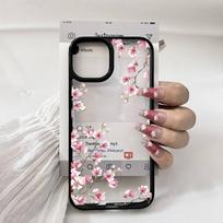 Estetiškas rožinės magnolijos gėlės dėklas telefonui iPhone 15 16 14 13 12 Mini 11 17 Pro Max XS XR 7 8Plus, atsparus smūgiams, skaidrus kietas dangtelis iPhone 16Plus