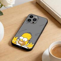 The S-Simpsons Cartoon Phone Case For iPhone17,16,15,14,13,12 Plus,Max Soft Silicone Black Cover iPhone12PRO gray