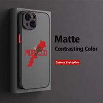 Moroccan Passport Map Matte Transparent For iPhone Case 17 16 15 14 13 12 11 Pro XR XS Max 7 8 Plus Anti-Drop Phone Y2K Cover iPhone 16 Plus